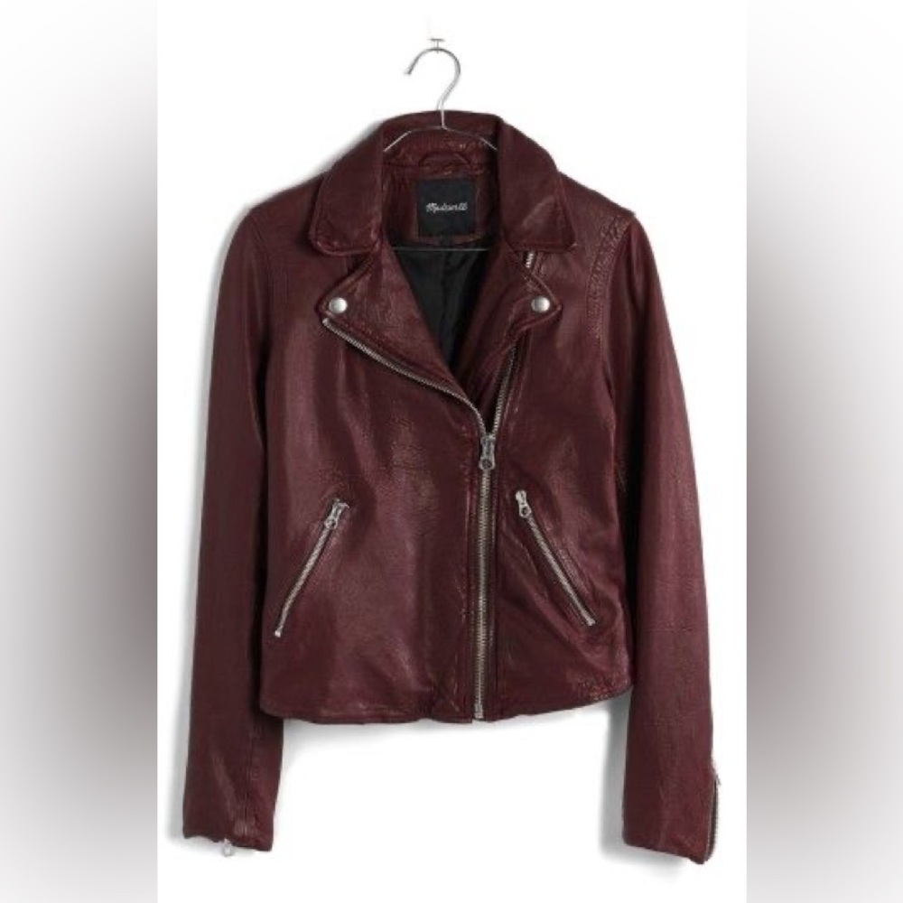 Madewell Washed Leather Moto Jacket size Medium